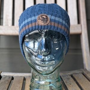 NWOT Hippy Tree Hippy Helmets Blue and Brown Knit Beanie Unisex One Size